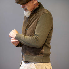 G.R.P.Buttons Jacket GreenVeste en tricotBritish Parts Luzern