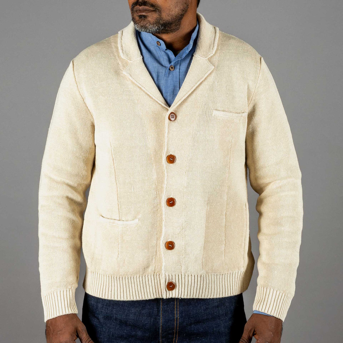 G.R.P.Max 3 Veste en lin EcruVeste en tricotBritish Parts Lucerne