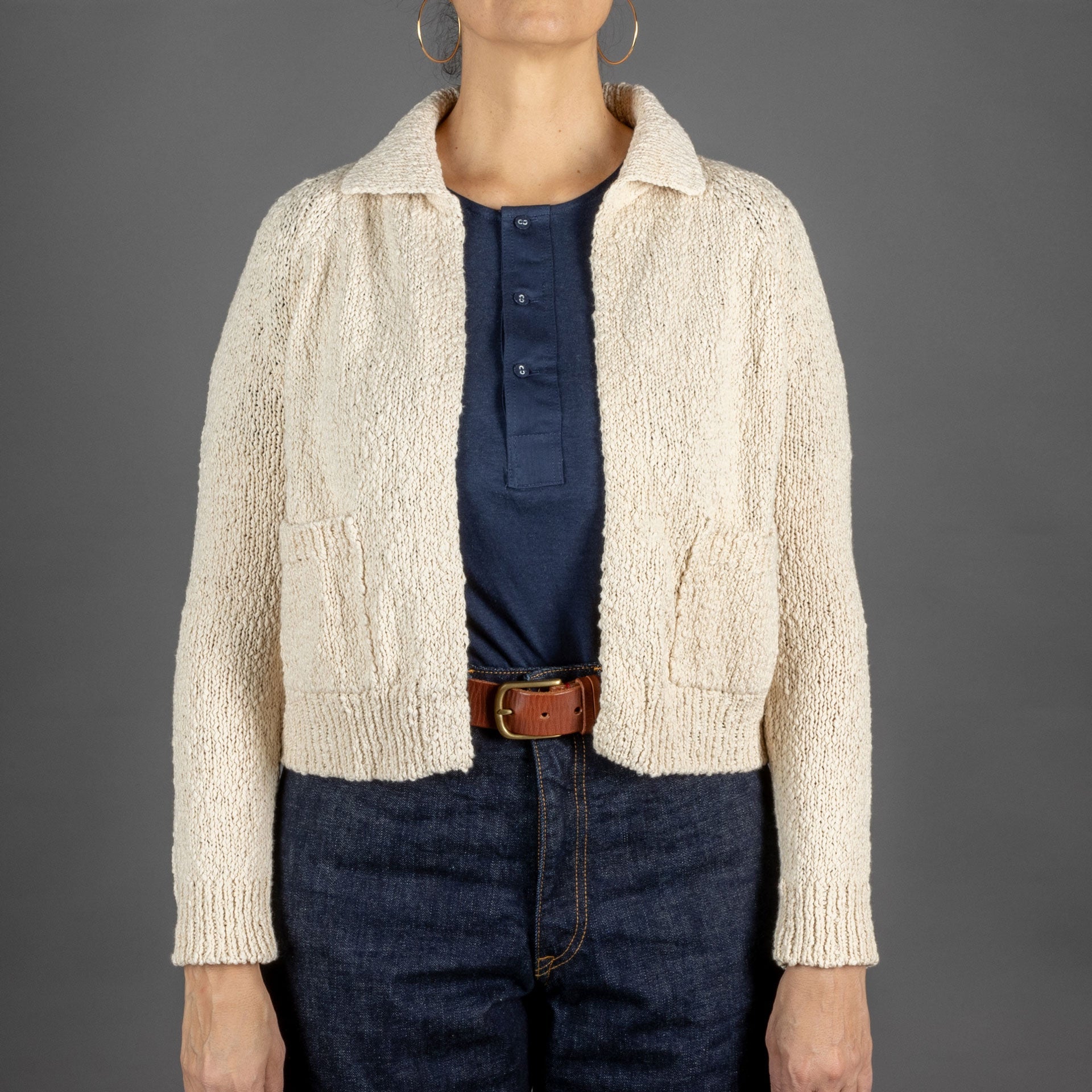G.R.P.Women Cardigan EcruVeste en tricotBritish Parts Luzern