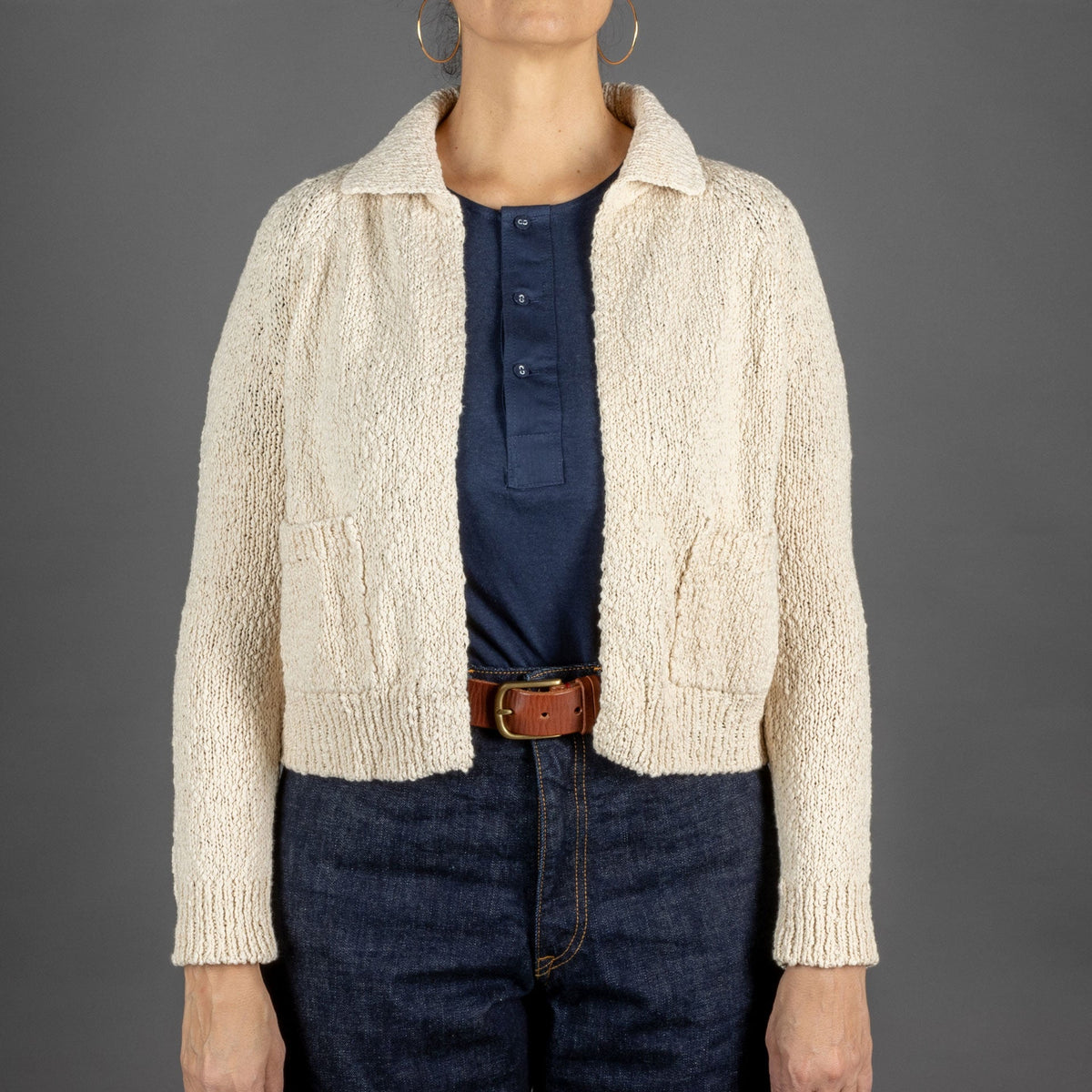 G.R.P.Women Cardigan EcruVeste en tricotBritish Parts Luzern