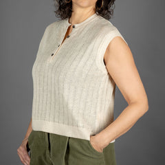 G.R.P.Women Vest EcruVeste en tricotBritish Parts Luzern