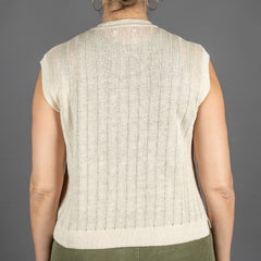 G.R.P.Women Vest EcruVeste en tricotBritish Parts Luzern