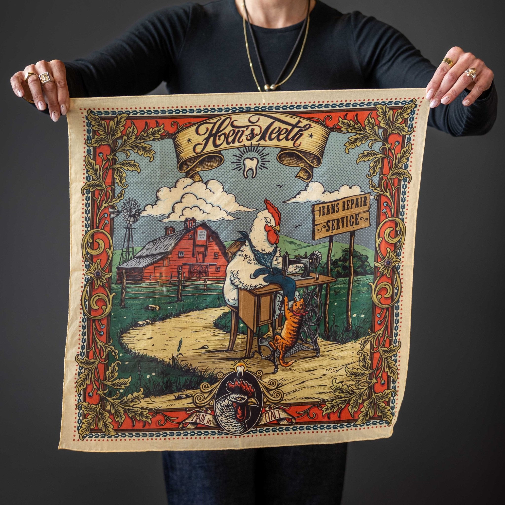 Hen's TeethJeans Repair Service BandanaFoulardBritish Parts Lucerne