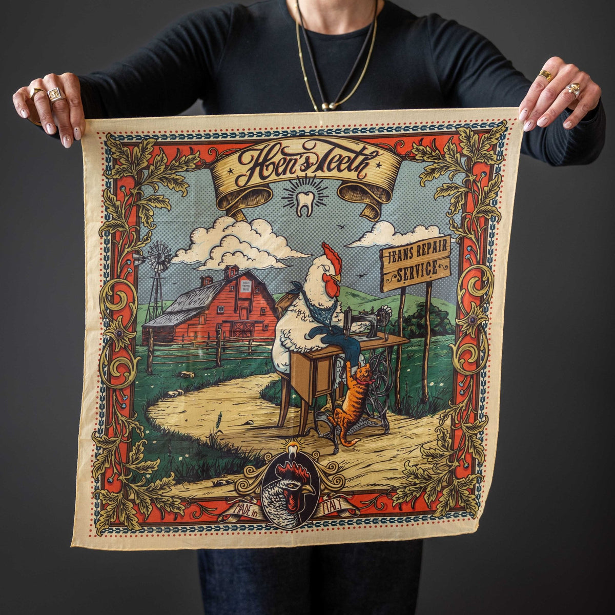 Hen's TeethJeans Repair Service BandanaFoulardBritish Parts Lucerne