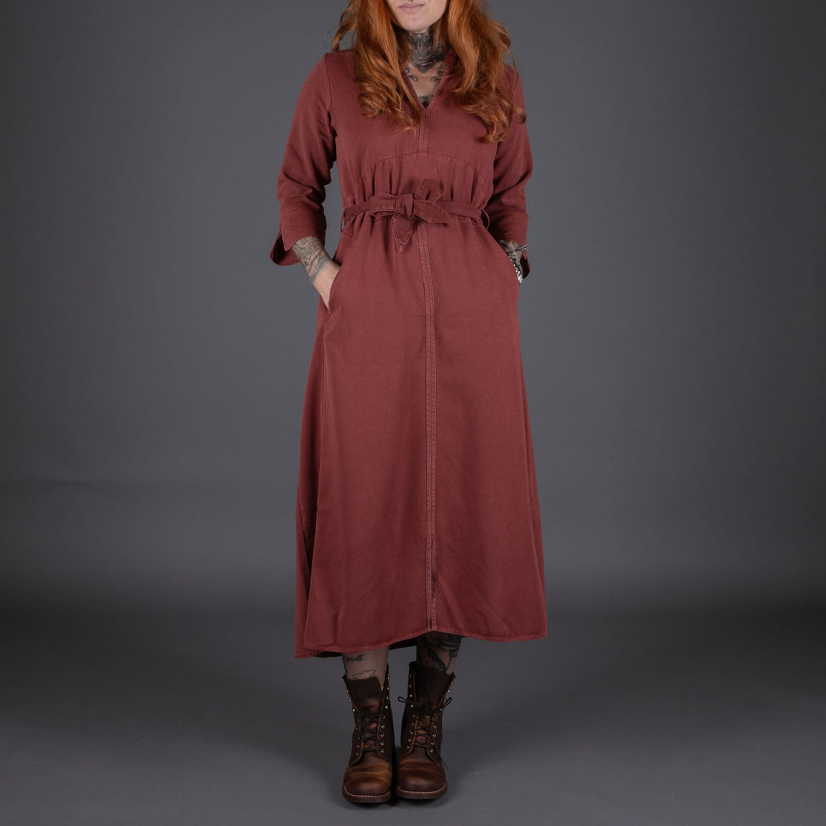 Hen's TeethWomens Dress Indaco Lyocell RustRobeBritish Parts Lucerne