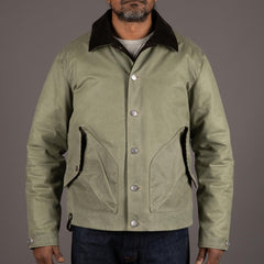 Hidden AcesPollux Padded Wax Jacket in Light MossBackenBritish Parts Luzern