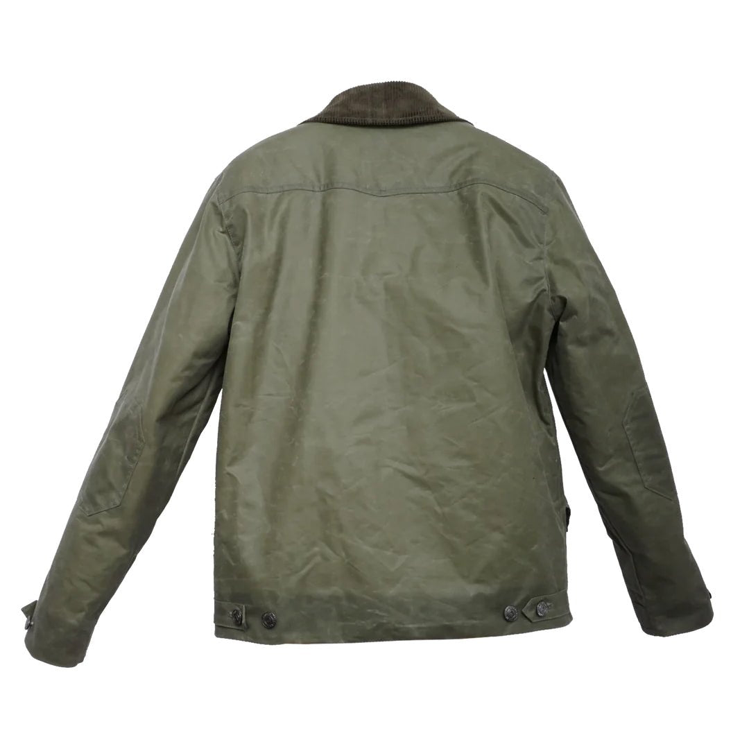 Hidden AcesPollux Padded Wax Jacket in Light MossBackenBritish Parts Luzern