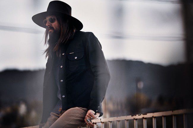 IndigoferaCopeland Survêtement en denim selvedge en Gunpowder BlackSurvêtementBritish Parts Luzern