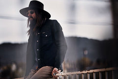 IndigoferaCopeland Survêtement en denim selvedge en Gunpowder BlackSurvêtementBritish Parts Luzern