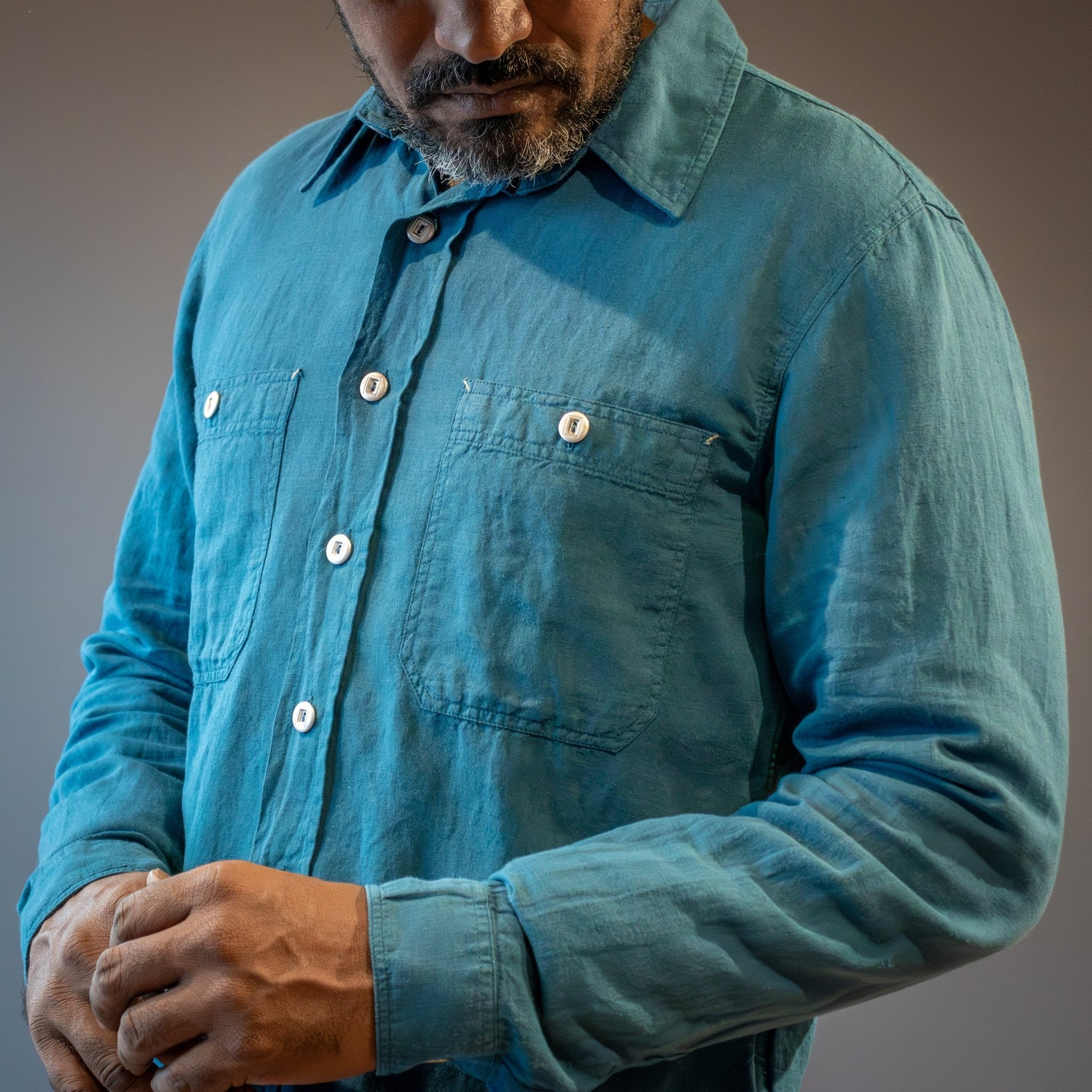 IndigoferaMcAllen Hemd Mill Scale Canvas, 4oz - Ocean BlueHemdBritish Parts Luzern