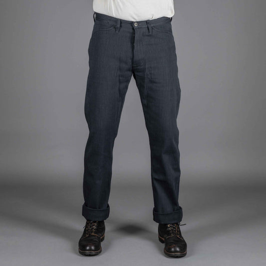 IndigoferaSwearengen Hickory Stripe Twill 12oz gris noirPantalonsBritish Parts Luzern