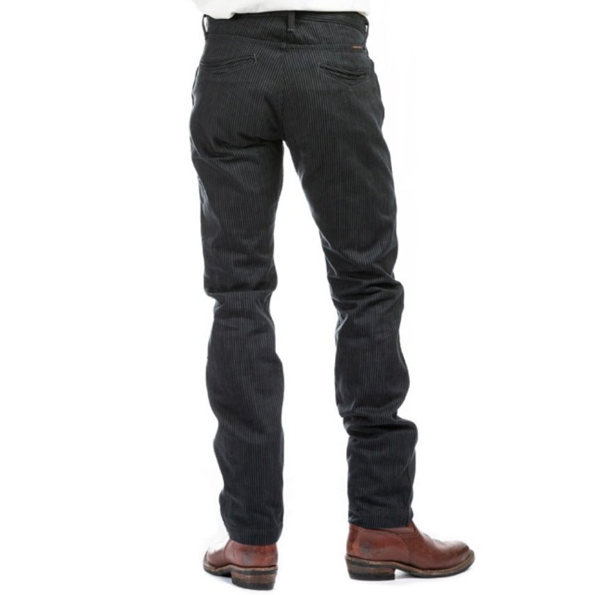 IndigoferaSwearengen Hickory Stripe Twill 12oz gris noirPantalonsBritish Parts Luzern