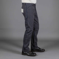 IndigoferaSwearengen Single Stripe Twill 12oz bleu beigePantalonsBritish Parts Luzern