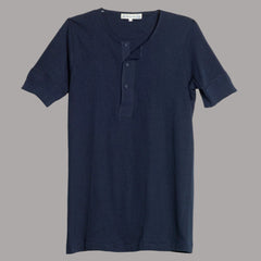 Merz b. Schwanen103 Patte de boutonnage manches courtes bleu encreT-shirtBritish Parts Luzern