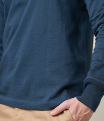 Merz b. Schwanen206 Chemise à col boutonné mineral blueHenleyBritish Parts Luzern