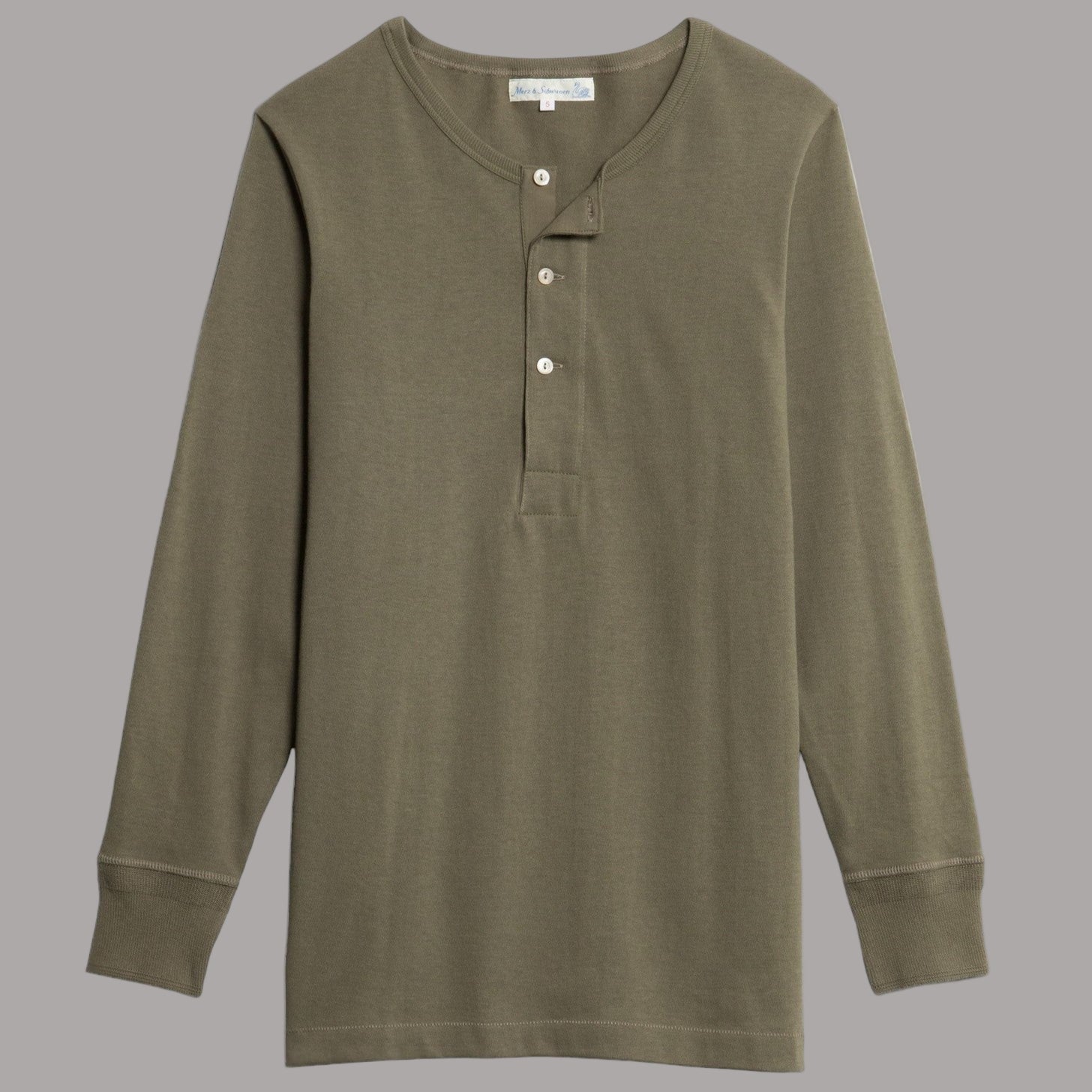 Merz b. Schwanen206 Chemise à col boutonné olive (Army)HenleyBritish Parts Luzern