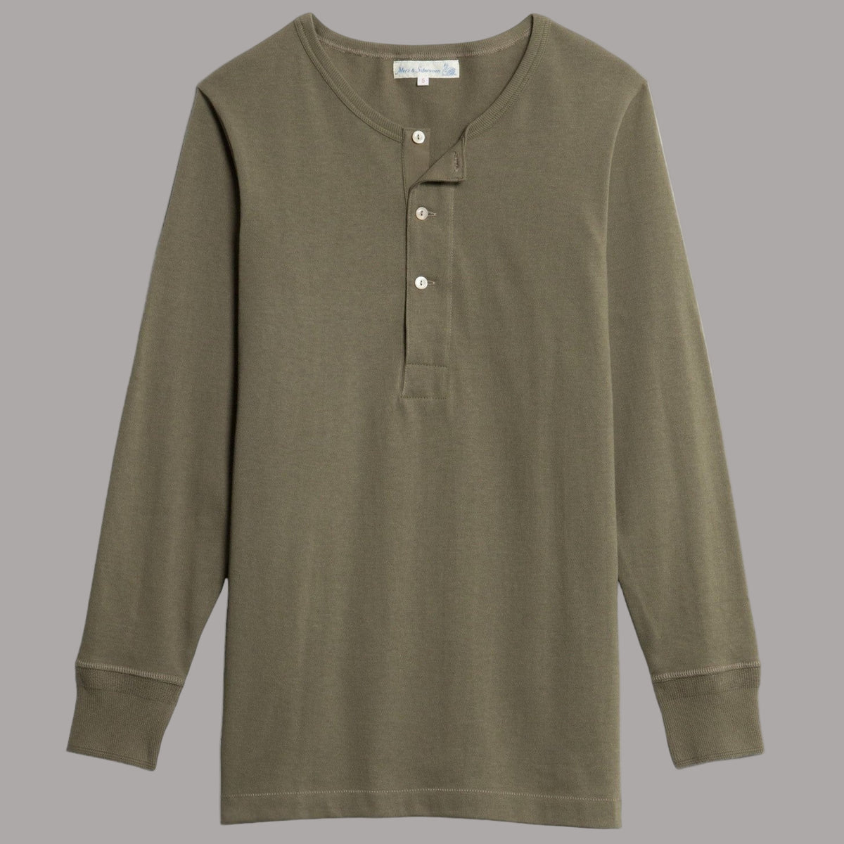 Merz b. Schwanen206 Chemise à col boutonné olive (Army)HenleyBritish Parts Luzern