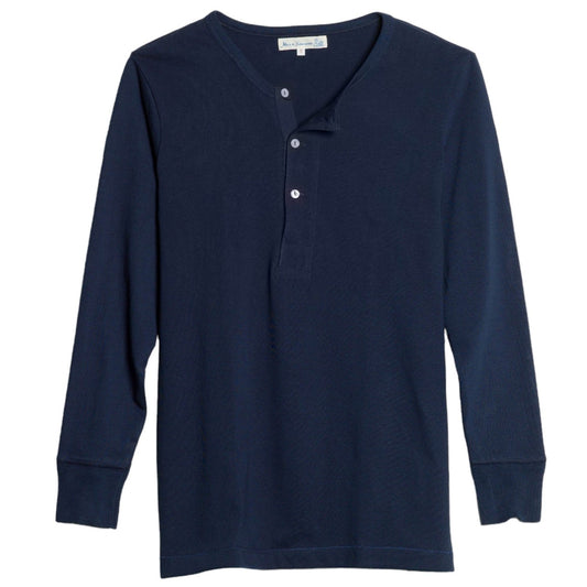 Merz b. Schwanen206 Chemise à col boutonné bleu encreHenleyBritish Parts Lucerne