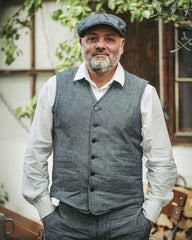 Pike Brothers1905 Hauler Vest Grey Striped LinenGiletsBritish Parts Luzern