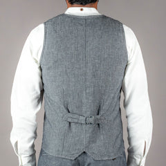 Pike Brothers1905 Hauler Vest Grey Striped LinenGiletsBritish Parts Luzern