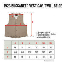 Pike Brothers1923 Veste Buccaneer Cav. Twill BeigeGiletsBritish Parts Luzern