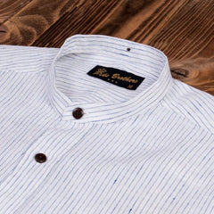 Pike Brothers1923 Buccanoy Shirt Lin Blanc BleuChemiseBritish Parts Lucerne