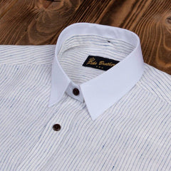 Pike Brothers1923 Buccanoy Shirt Lin Blanc BleuChemiseBritish Parts Lucerne