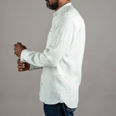 Pike Brothers1923 Buccanoy Shirt Lin Blanc BleuChemiseBritish Parts Lucerne