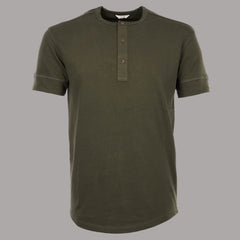 Pike Brothers1927 Chemise Henley manches courtes Mojave greenHenleyBritish Parts Luzern