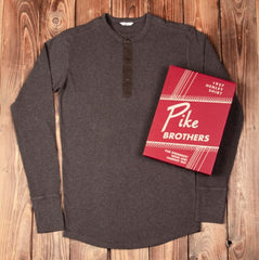 Pike Brothers1927 Henley Shirt manches longues brown melangeHenleyBritish Parts Luzern