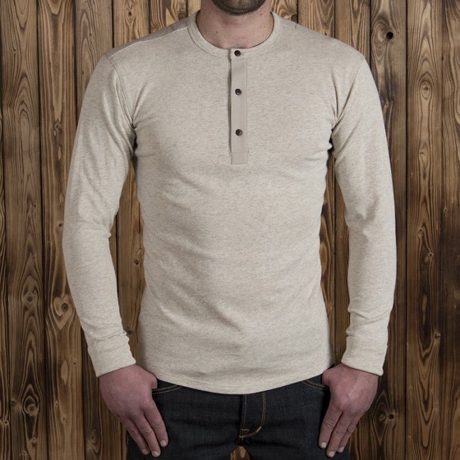 Pike Brothers1927 Chemise Henley manches longues écru mélangéHenleyBritish Parts Luzern