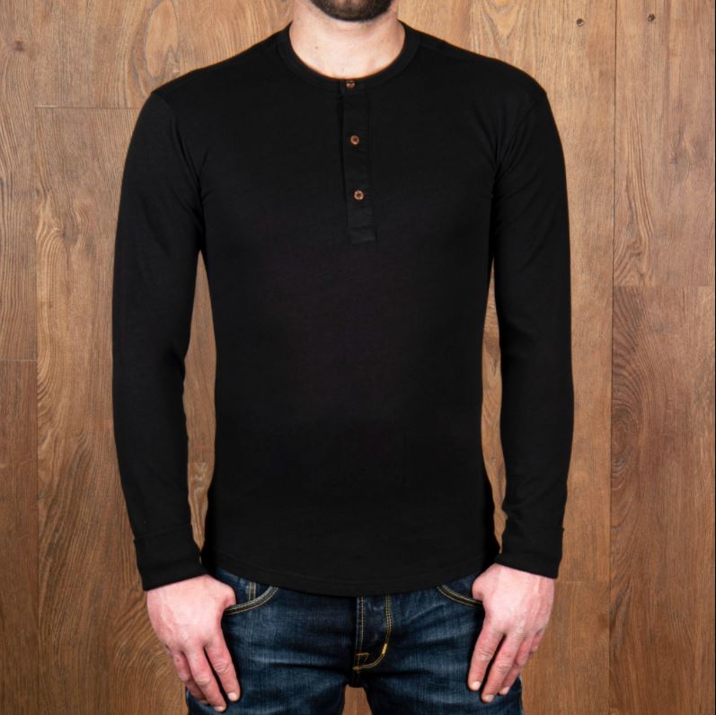 Pike Brothers1927 Chemise Henley manches longues noir terneHenleyBritish Parts Luzern