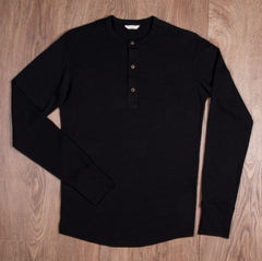 Pike Brothers1927 Chemise Henley manches longues noir terneHenleyBritish Parts Luzern