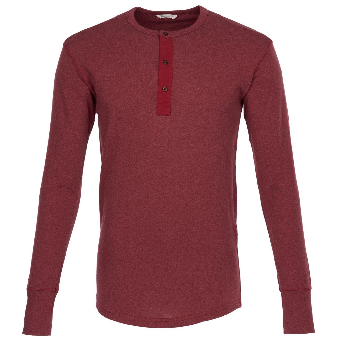 Pike Brothers1927 Chemise Henley à manches longues grenat rougeHenleyBritish Parts Luzern