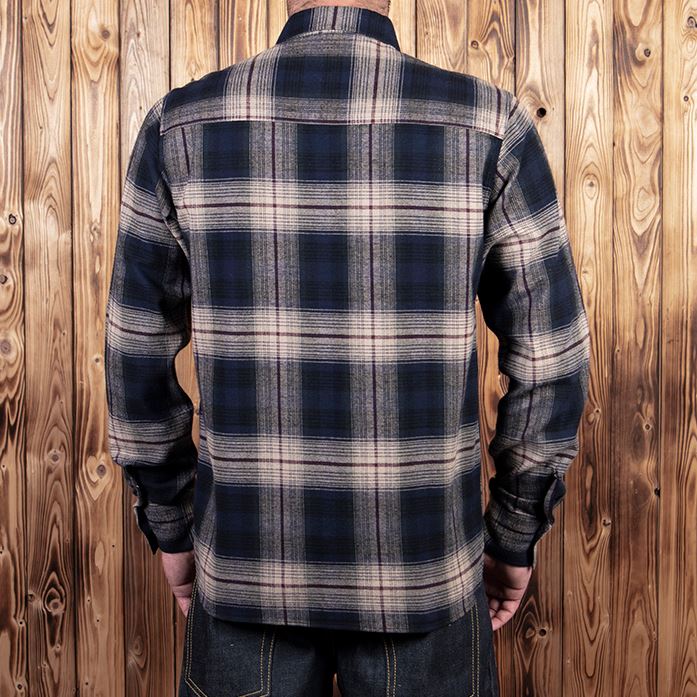 Pike Brothers1937 Roamer Shirt Flannel Blue Beige CheckChemiseBritish Parts Luzern