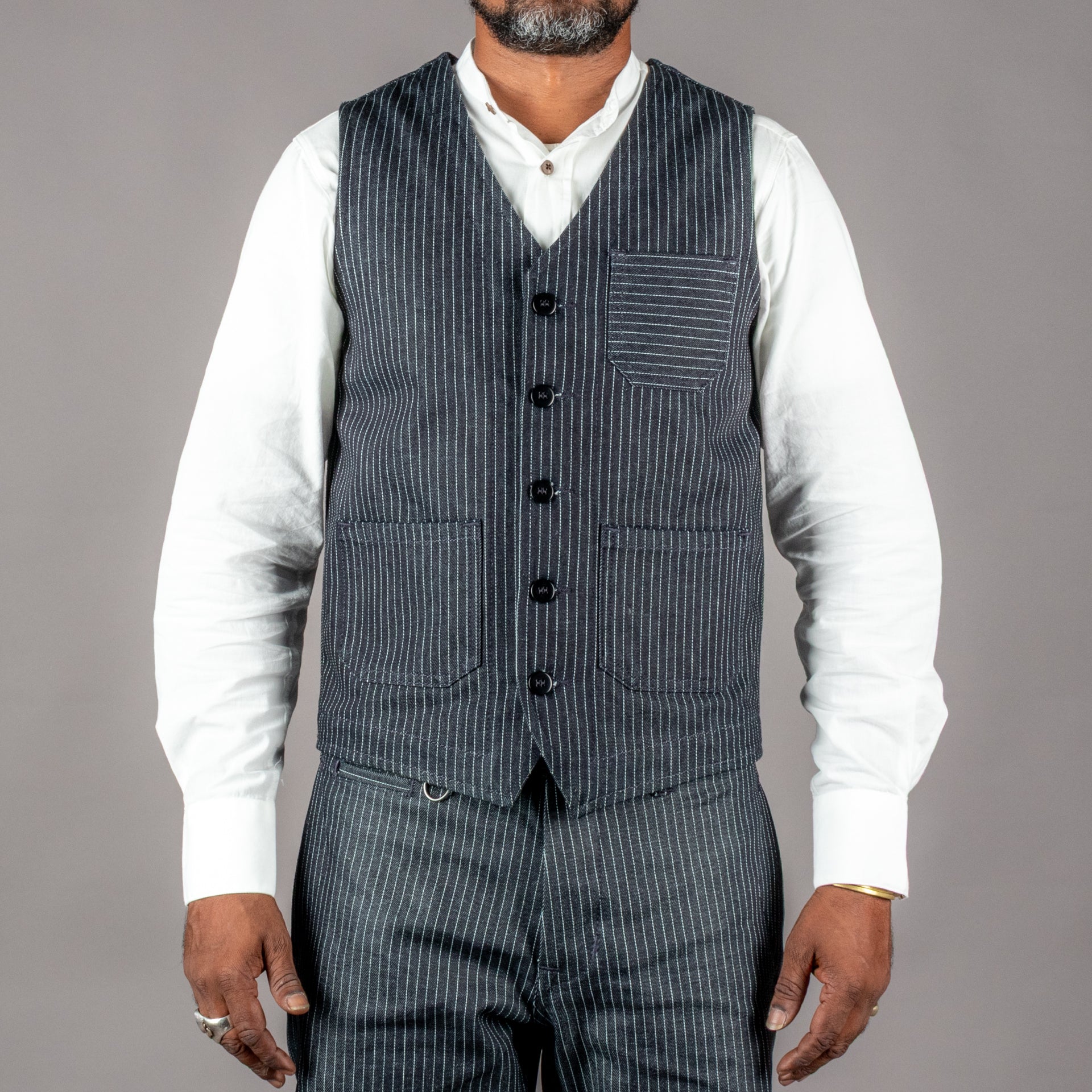 Pike Brothers1937 Roamer Vest Blue WabashGiletsBritish Parts Luzern