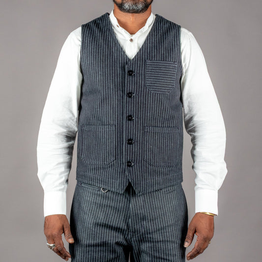 Pike Brothers1937 Roamer Vest Blue WabashGiletsBritish Parts Luzern