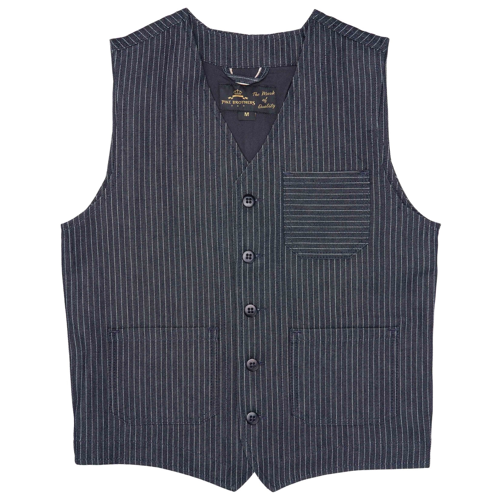 Pike Brothers1937 Roamer Vest Blue WabashGiletsBritish Parts Luzern