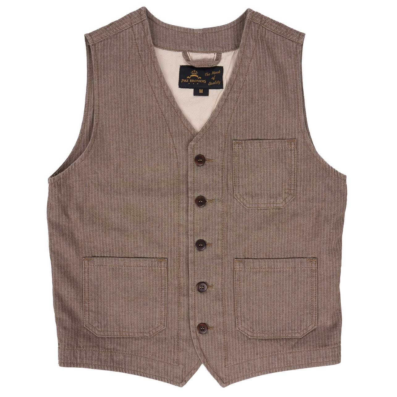 Pike Brothers1937 Roamer Vest HBT BrownGiletsBritish Parts Luzern