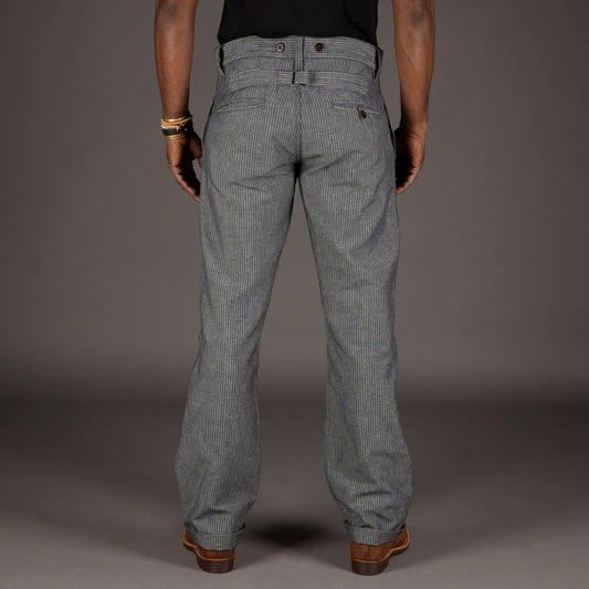 Pike Brothers1942 Hunting Pant Grey Striped LinenPantalonsBritish Parts Luzern