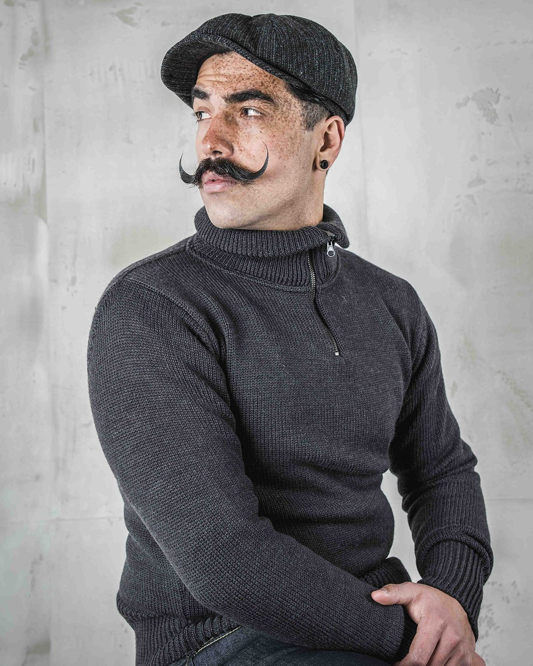 Pike Brothers1948 Pull-over en tricot Troyer AnthracitePulloverBritish Parts Luzern