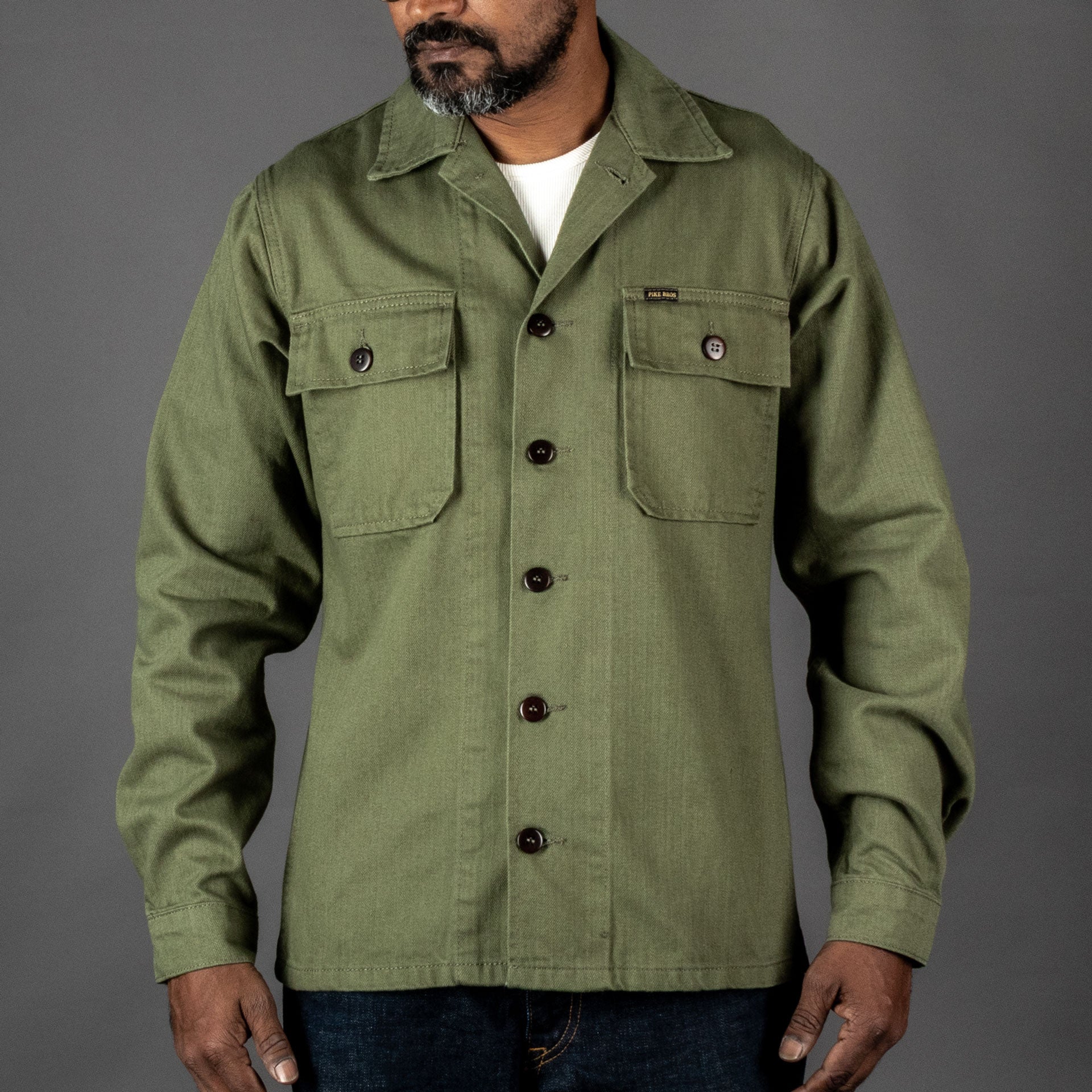 Pike Brothers1962 OG - 107 Shirt OliveVestesBritish Parts Lucerne