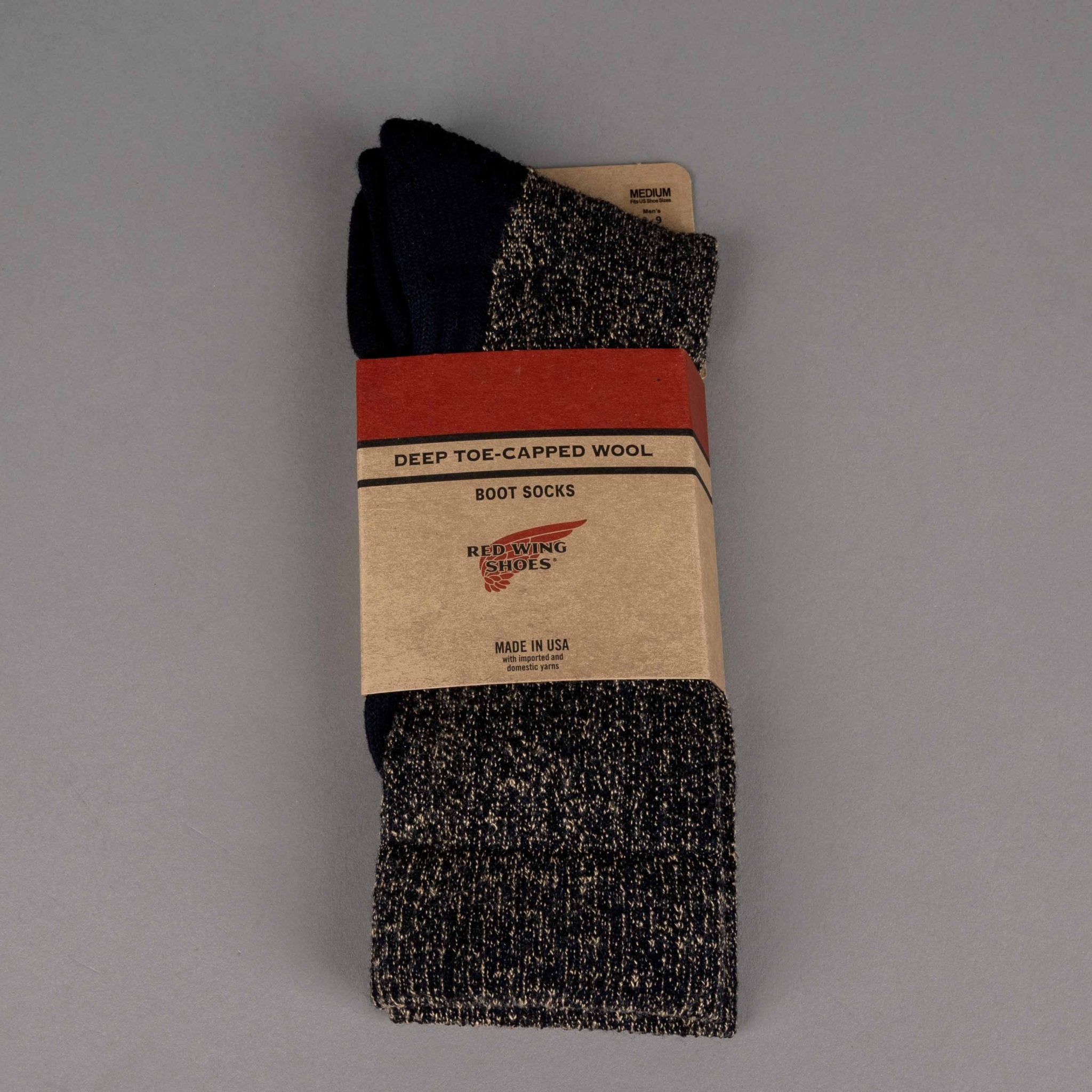 Red Wing ShoesDeep Toe Capped Wool Chaussettes noir / kakiChaussettesBritish Parts Luzern
