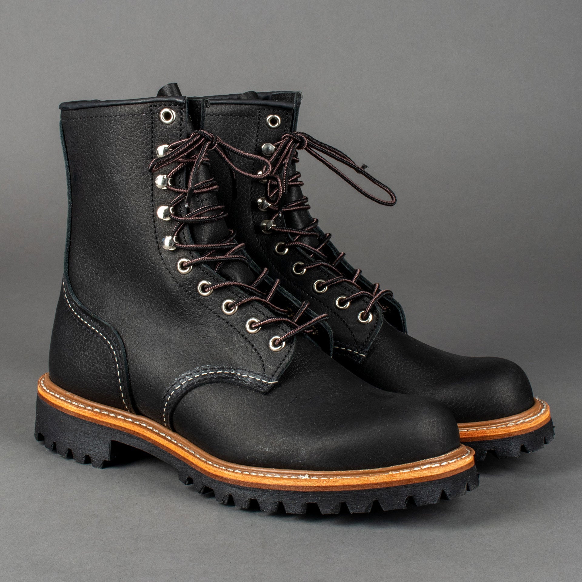 Red Wing ShoesLogger 4501 Black Oil Slick Leather Chaussures pour hommesChaussures British Parts Lucerne