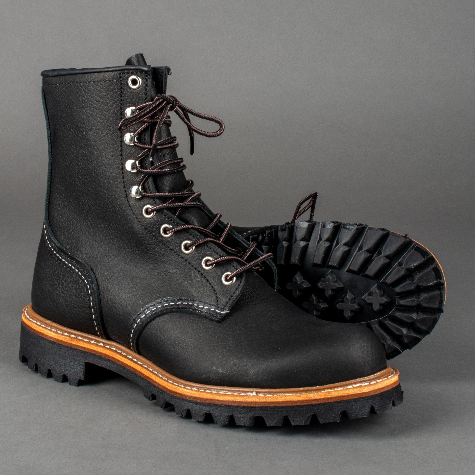 Red Wing ShoesLogger 4501 Black Oil Slick Leather Chaussures pour hommesChaussures British Parts Lucerne