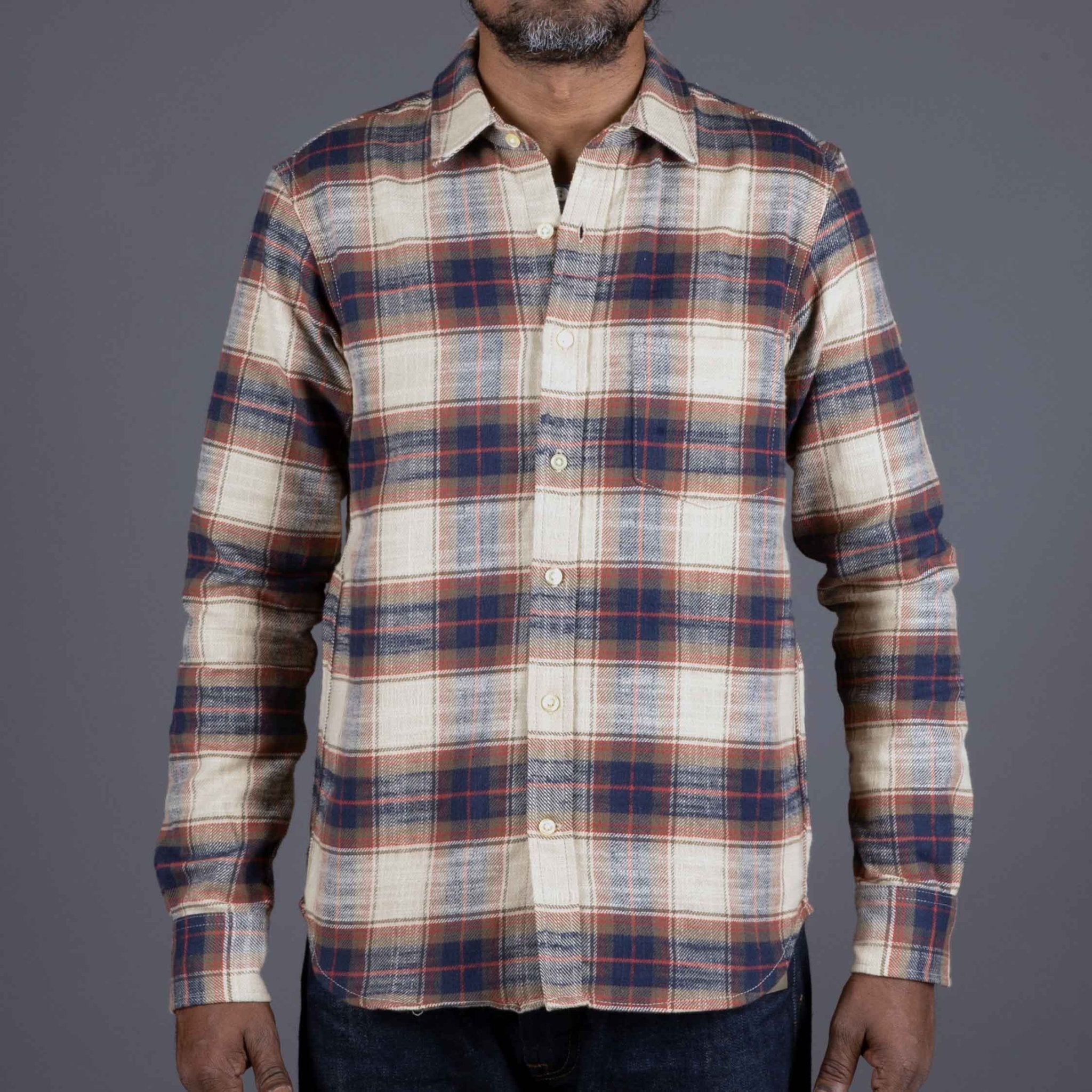 Rogue TerritoryOxford Shirt Khaki Slub PlaidChemiseBritish Parts Lucerne