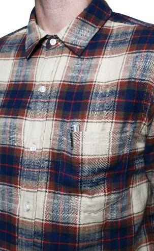 Rogue TerritoryOxford Shirt Khaki Slub PlaidChemiseBritish Parts Lucerne