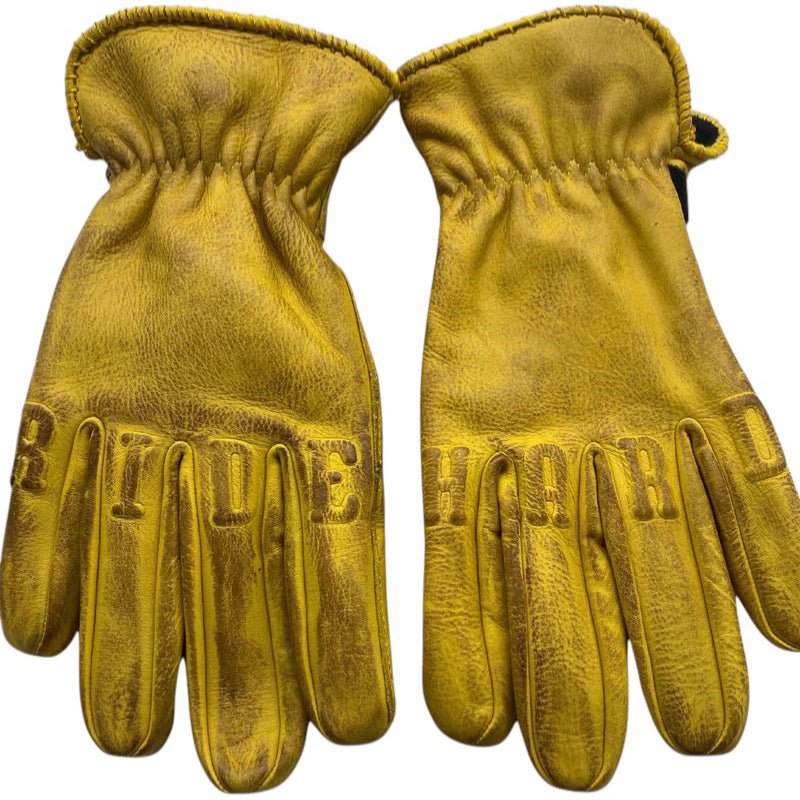 Gants de moto Rokker Ride Hard - Jaune naturel - British Parts Luzern