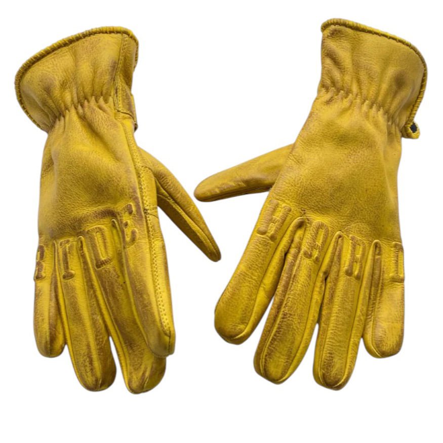 Gants de moto Rokker Ride Hard - Jaune naturel - British Parts Luzern