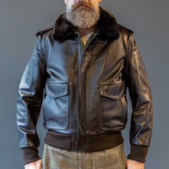 Schott NYCA - 2 aviateurs veste en cuir brun foncéVeste en cuirBritish Parts Luzern